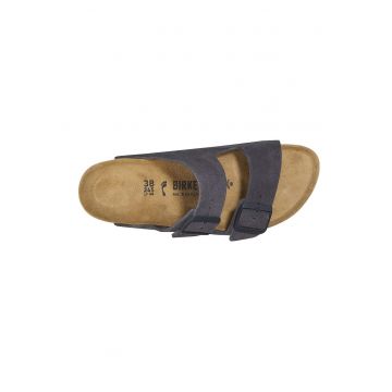 Slapi  Arizona - piele intoarsa - gri - brant anatomic - talpa EVA