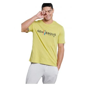 Tricou barbat Bdtk - maneca scurta - imprimeu - galben - bumbac