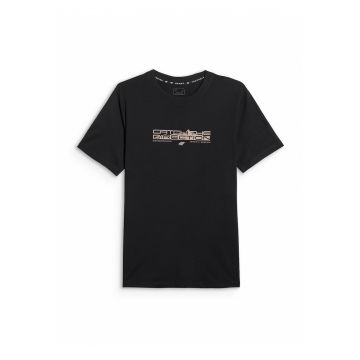 Tricou barbat -  negru - bumbac - imprimeu - croiala lejera