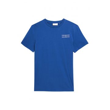 Tricou  barbatesc - broderie - albastru - bumbac