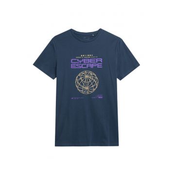 Tricou barbati  maneca scurta - albastru - bumbac