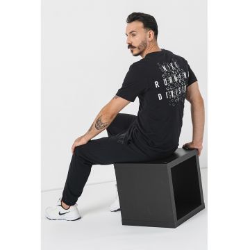 Tricou cu imprimeu - pentru alergare - Negru stins