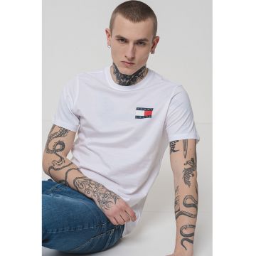 Tricou de bumbac cu logo - Alb