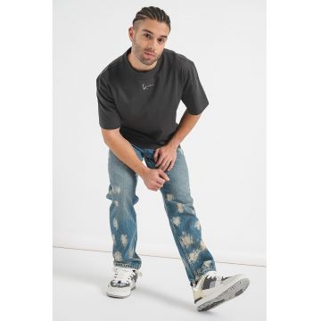 Tricou din bumbac organic cu imprimeu pe partea din spate - Negru stins