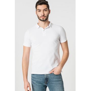 Tricou polo din material pique - Alb