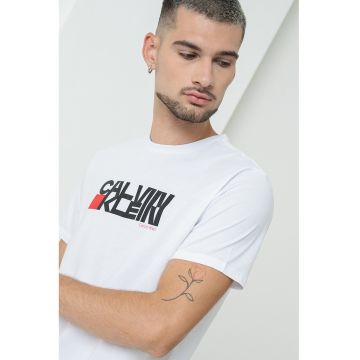 Tricou slim fit cu imprimeu - Alb
