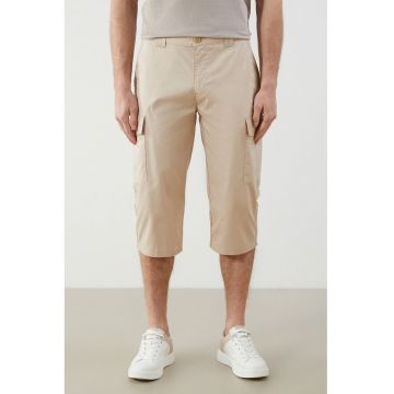 Bermude cargo de bumbac - Bej deschis