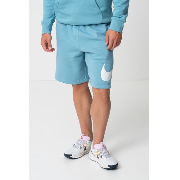 Bermude cu snur de ajustare si buzunare - Albastru deschis
