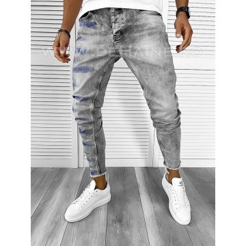 Blugi barbati conici gri CU MIC DEFECT DEF9433  M3-4.1