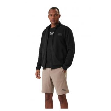 Bluza barbati cu fermoar  TRAIN LUX M T-TOP FZ CO PL - Bumbac - Negru - Negru