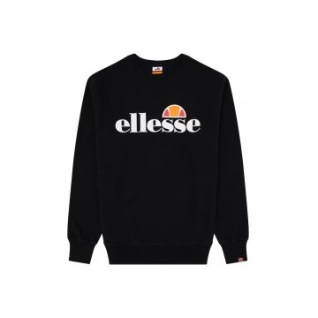 Bluza de trening cu decolteu la baza gatului si logo Succiso - Negru