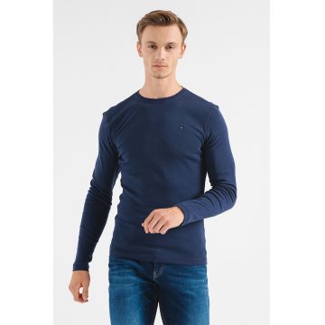 Bluza slim fit de bumbac organic - Bleumarin