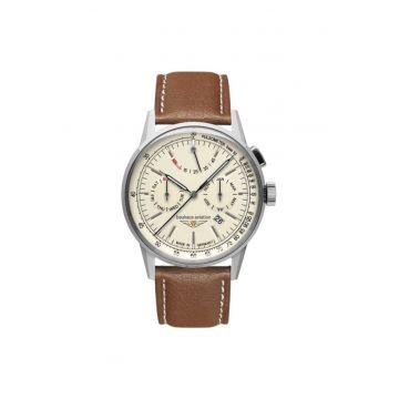 Ceas barbatesc  Bauhaus Aviation 23625 automat - 42mm - bej - curea din piele de cerb