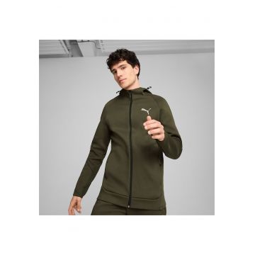 Hanorac sport  EVOSTRIPE - Bumbac - Kaki