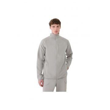 Jacheta sport barbat  croiala regulata - guler inalt - gri - textil Grid -