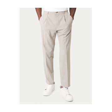 Pantaloni barbati -  slim fit - bej - poliester