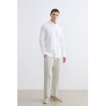 Pantaloni chino din amestec de bumbac - Gri deschis