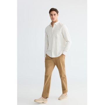 Pantaloni chino din amestec de bumbac - Maro camel