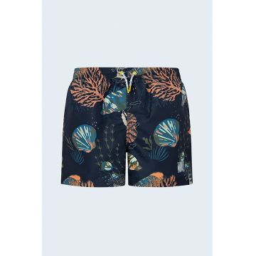 Pantaloni de baie cu imprimeu - Portocaliu/Bleumarin