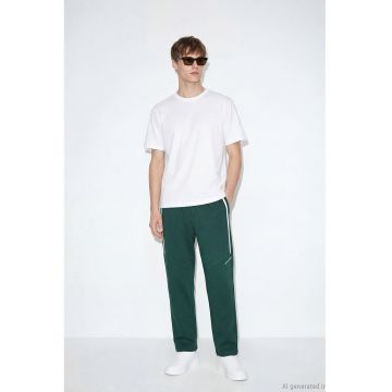 Pantaloni de trening cu linii contrastante - Verde englez