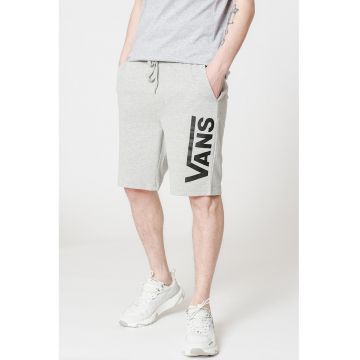 Pantaloni scurti cu imprimeu logo si snur de ajustare in talie - Gri