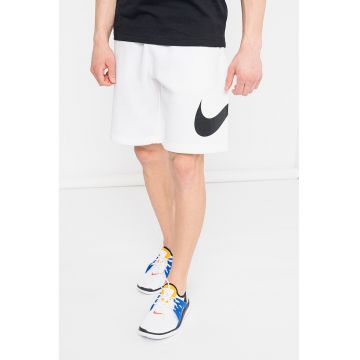 Pantaloni scurti cu imprimeu logo Sportswear Club - Negru/Alb optic