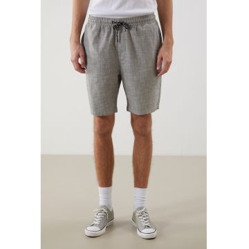 Pantaloni scurti cu snur - Gri melange