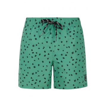 Pantaloni scurti de plaja  model Juan - verde - din materiale reciclate - cu talie elastica si slip interior