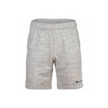 Pantaloni scurti din amestec de bumbac cu banda elastica in talie - Gri deschis