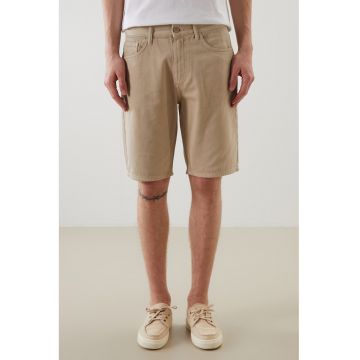 Pantaloni scurti regular fit de denim - Bej