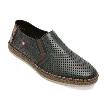 Pantofi RIEKER bleumarin, B5297, din piele naturala