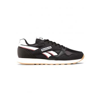 Pantofi sport barbati -  design retro - piele intoarsa sintetica alb-negru - talpa din cauciuc -