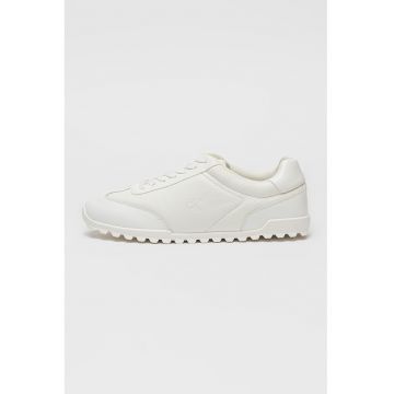 Pantofi sport de piele cu garnituri sintetice - Alb murdar