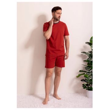 Pijama  caramiziu - bumbac - Caramiziu