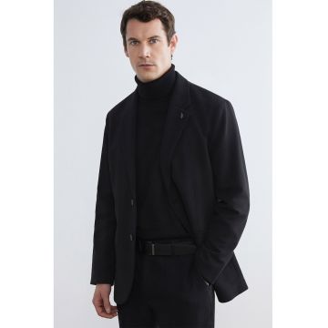 Sacou cu nasturi si maneci lungi - Negru