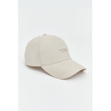 Sapca texturata cu velcro - Bej deschis