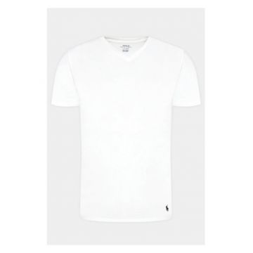 Set 3 tricouri barbati  bumbac - cu gat in V - alb