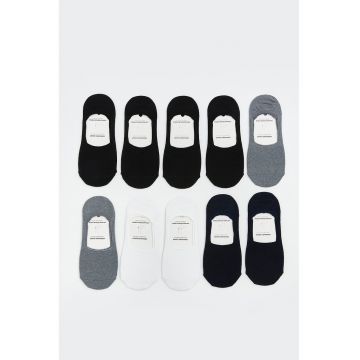 Set de sosete foarte scurte - 10 perechi - Negru/Albastru ultramarin/Gri inchis