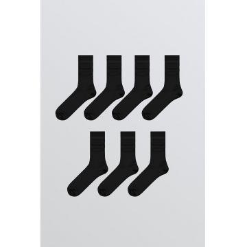 Set de sosete uni lungi - 7 perechi - Negru antracit