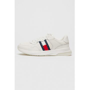 Tenisi din piele ecologica si piele cu logo - Rosu/Alb/Bleumarin