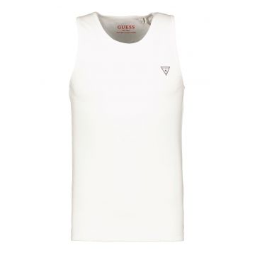 Top din amestec de bumbac cu detaliu cu logo discret - Alb optic