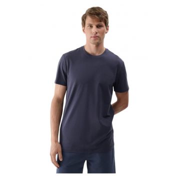 Tricou barbati  albastru - bumbac organic - croiala regulata - decolteu rotund