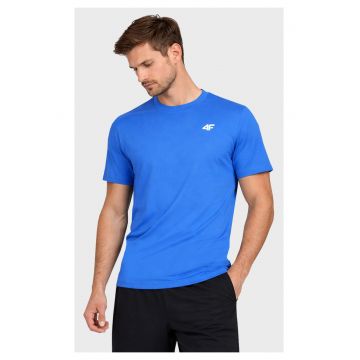 Tricou Casual Barbati -  Albastru - Material 100% Bumbac - Cu Maneca Scurta - Redwqfgular Fit - Ideal In Viata De Zi Cu Zi Si Cusaturi Plate - Guler Rotund - Tesatura Usoara - Respirabila - Foarte Confortabila - Albastru