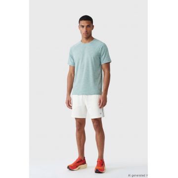 Tricou cu decolteu la baza gatului si maneci raglan - Albastru pastel