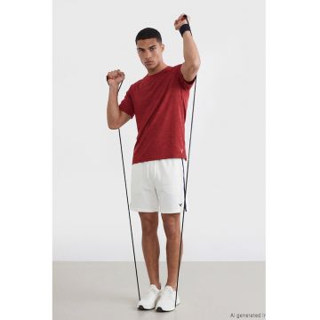 Tricou cu decolteu la baza gatului si maneci raglan - Visiniu