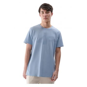 Tricou cu maneca scurta  barbati - albastru - bumbac