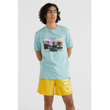 Tricou de bumbac cu imprimeu grafic Bays - Verde menta