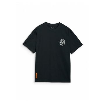 Tricou Oversize Barbati  100% Bumbac - Negru Intens - Casual si Sport - SS25