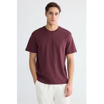 Tricou regular fit din bumbac - Visiniu