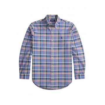 Camasa barbati  albastru - bumbac - in carouri